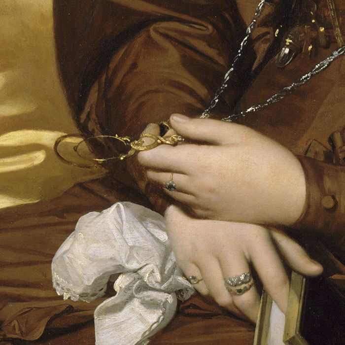 Portrait de Madame Marcotte de Sainte-Marie, détail