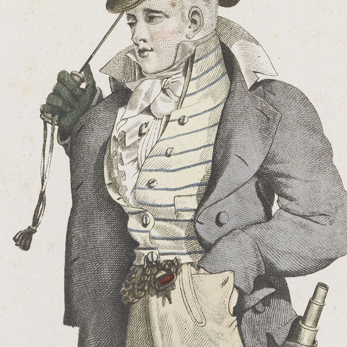 Culotte et Guêtre de Peau, Canne à Parapluie et Chapeau Castor